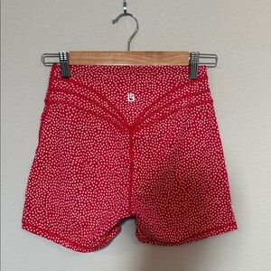 BuffBunny Red Printed High-Rise Bike Shorts